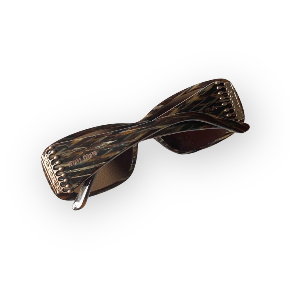 Miu Miu ♛ Metal Crown Sunglasses ♛ Brown Tortoise Shell ♛ Chic Luxury Sunnies ♛ - Picture 3 of 16